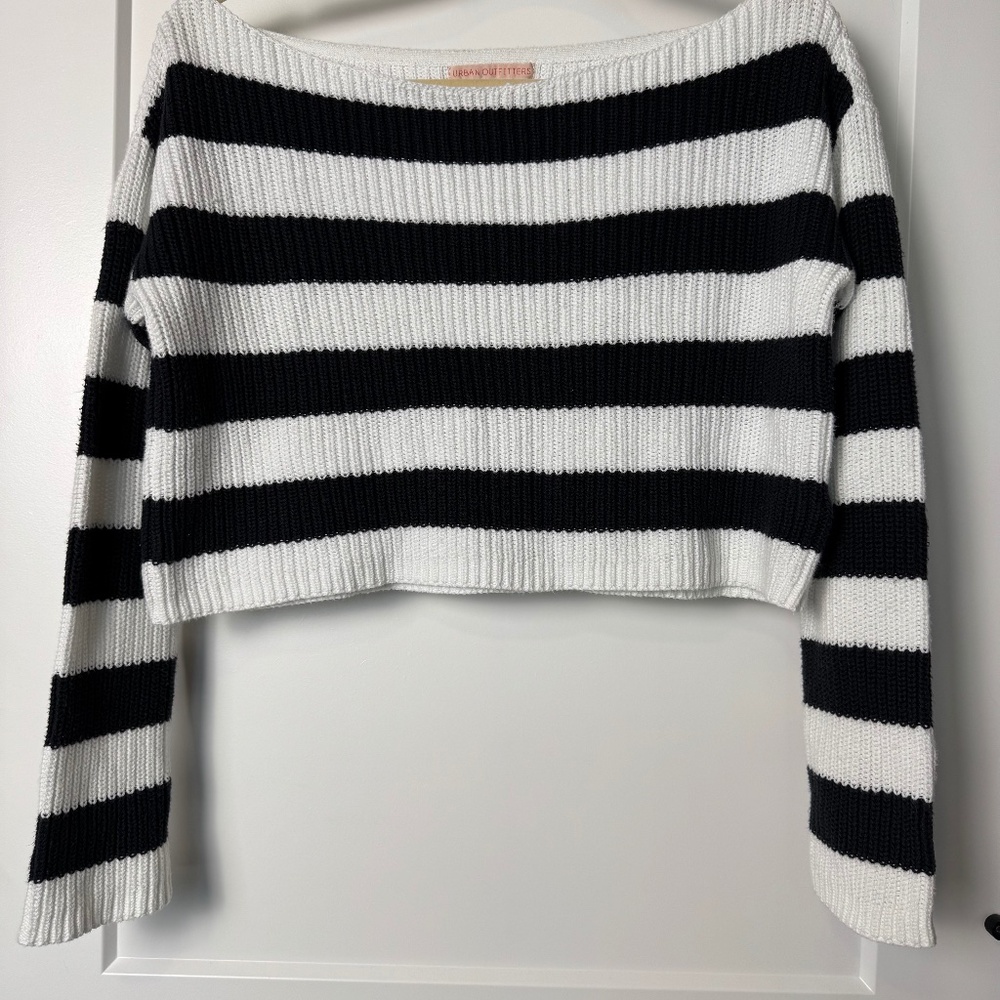Urban outfitters cropped knit boatneck sweater